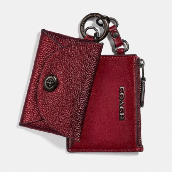 Coach Dual Card Case in V5/Metallic Clay NWT 86406